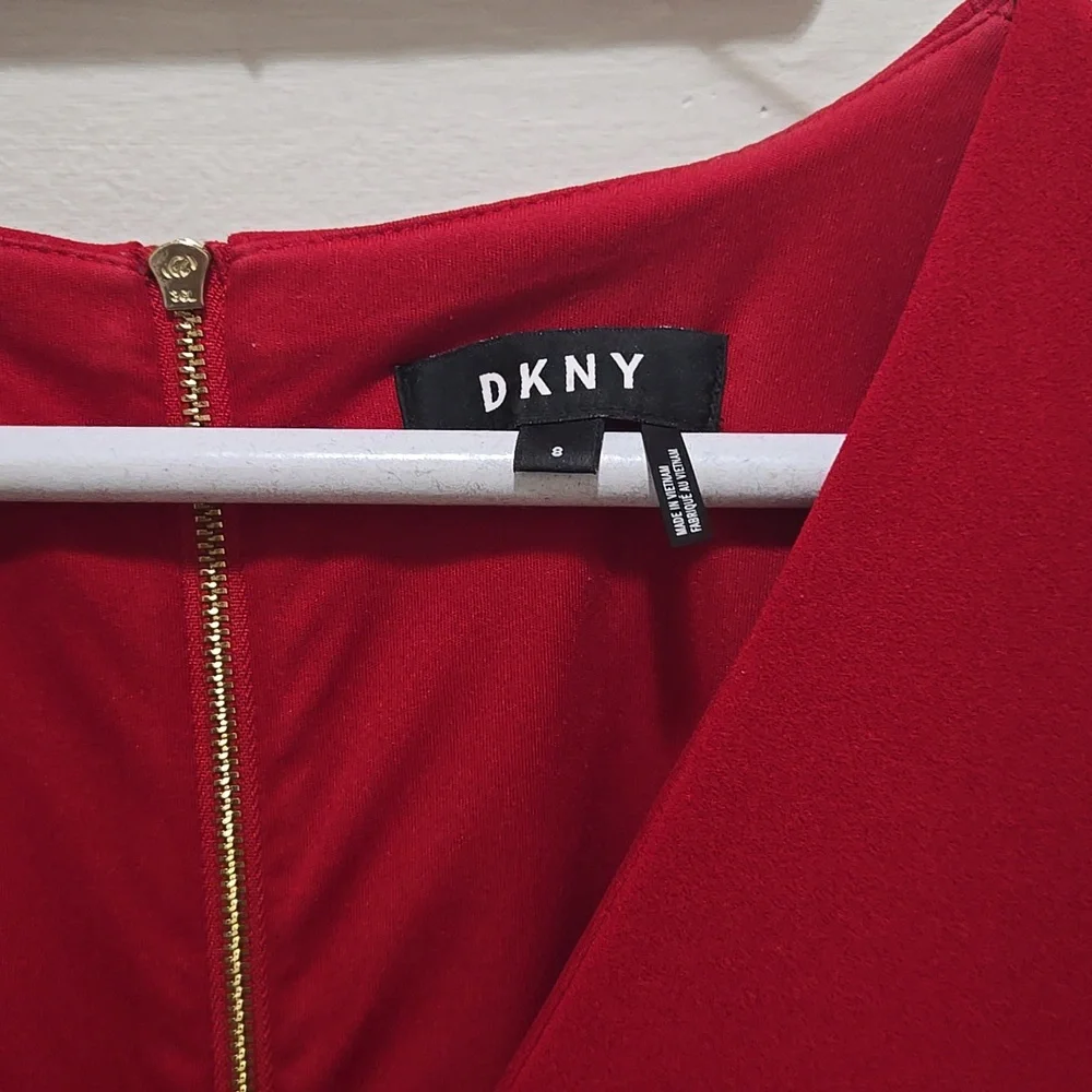 DKNY Red Ruffle Mini Dress - Picture 2 of 3